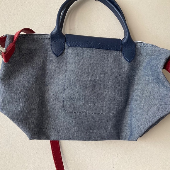 SOLD! Longchamp Navy Denim Horse Jockey Purse - Picture 6 of 16